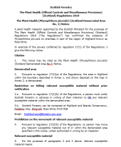 Phytophthora pluvialis - signed Scottish Notice 2021